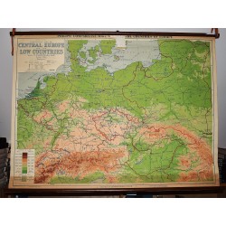 Philips' Comparative Map of Central Europe and the Low Countries (Large Pull Down Map)